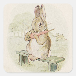 JOLIMENT RABBIT VINTAGE AVEC CARROT, BUNNY STICKER