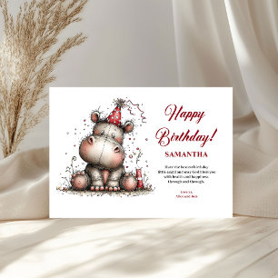 Jolis animaux fantaisistes carte d'anniversaire po
