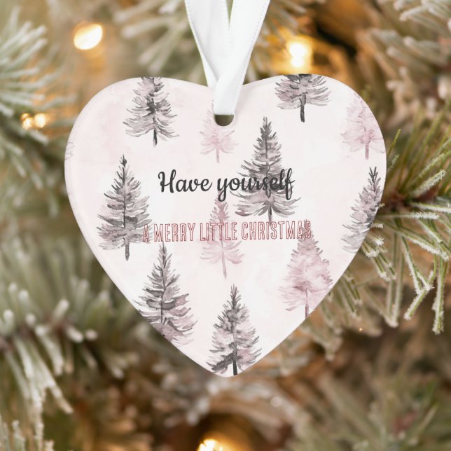 Jolis arbres de Noël floraux pêche crème (Arbre)