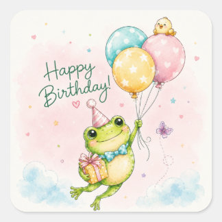 Jolis autocollants d'anniversaire à l'aquarelle |