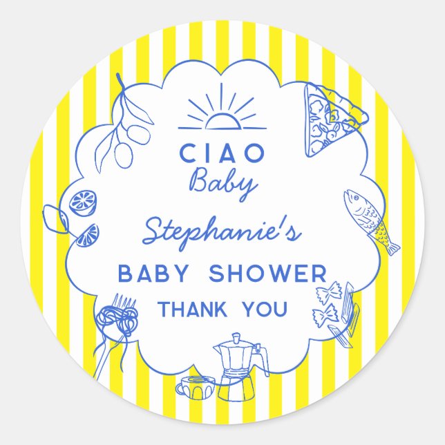 Jolis autocollants de baby shower sur le thème de  (Devant)
