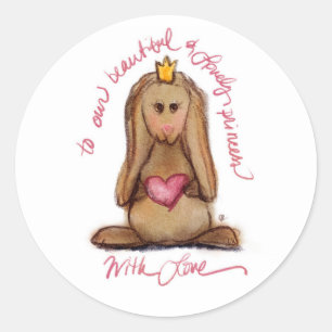 Jolis autocollants de lapin Bunny Princesse Mignon