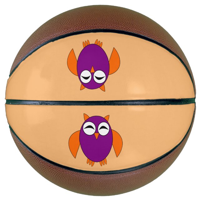 Jolis ballons de basket Halloween de hibou (Devant)