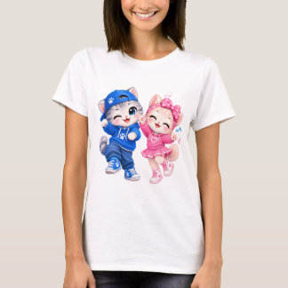 Jolis chats dansants Femme T-Shirt | Couple de cha