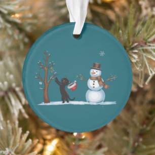 Jolis chats de Noël bonhomme de neige Noël hiver