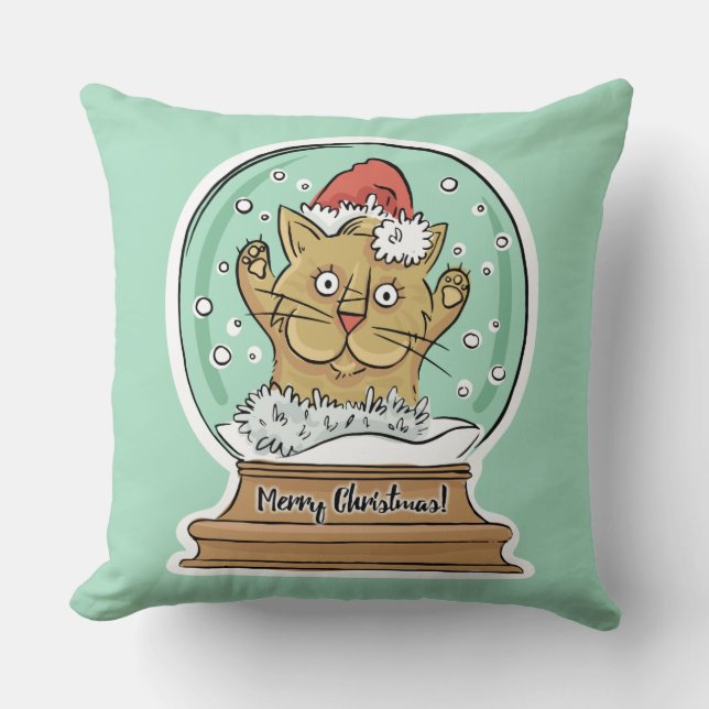 Jolis coussins de Noël drôles en forme de chat (Recto)