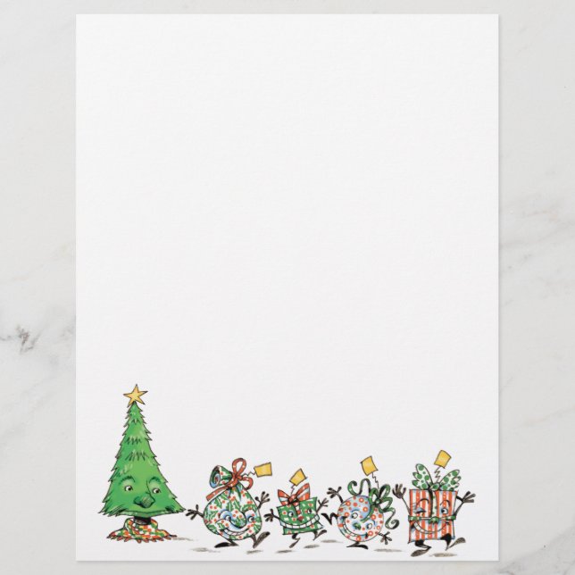 Jolis dessins animés de cadeaux de Noël dansants e (Devant)