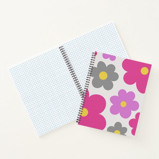 Jolis fleurs rose & violet Cahier à spirale (Intérieur)