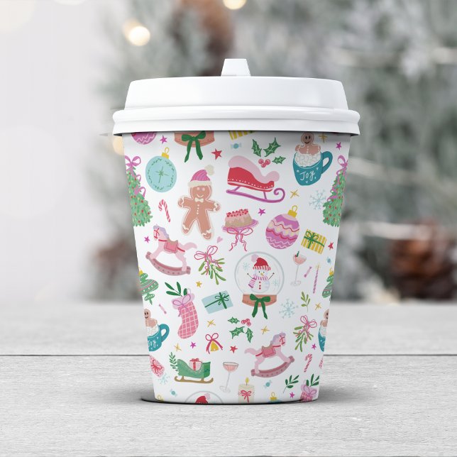 Jolis Gobelets en Papier de Noël (Match your Christmas Doodle Cups with our Festive Invitations and Cards — by Painted Paperie)