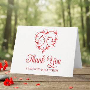 Jolis Inséparables Bohème Cœur Rouge Merci Mariage