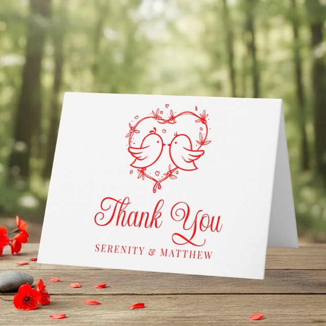 Jolis Inséparables Bohème Cœur Rouge Merci Mariage (Créateur téléchargé)