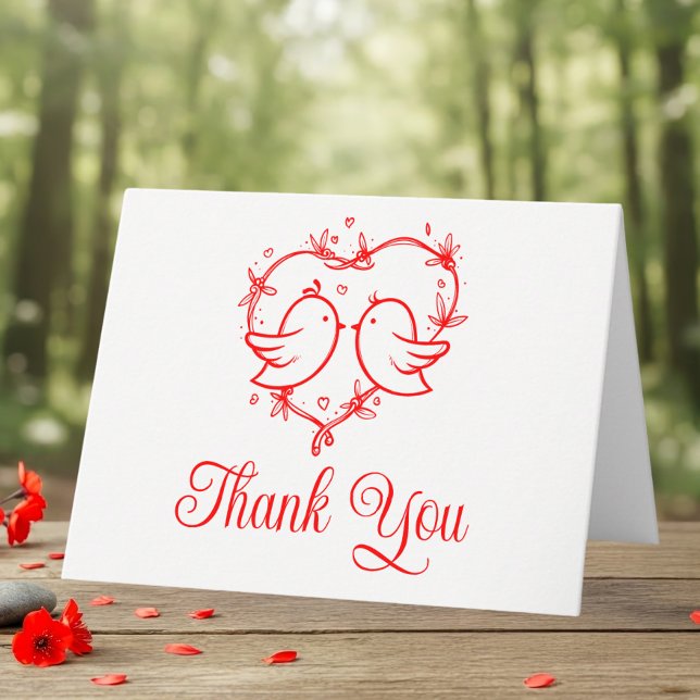 Jolis Inséparables Bohème Cœur Rouge Merci Mariage (Créateur téléchargé)