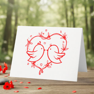 Jolis Inséparables Bohème Cœur Rouge Merci Mariage