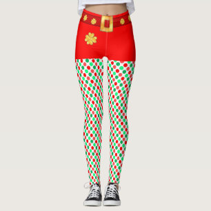 Jolis leggings à points de lutin de Noël