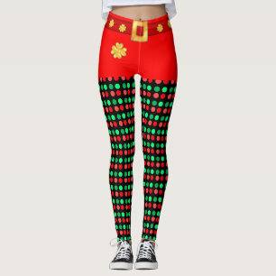 Jolis leggings à pois de lutin de Noël