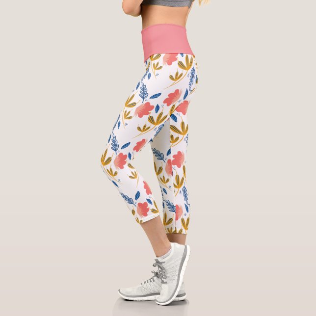 Jolis leggings capri floraux botaniques dessinés à (Gauche)
