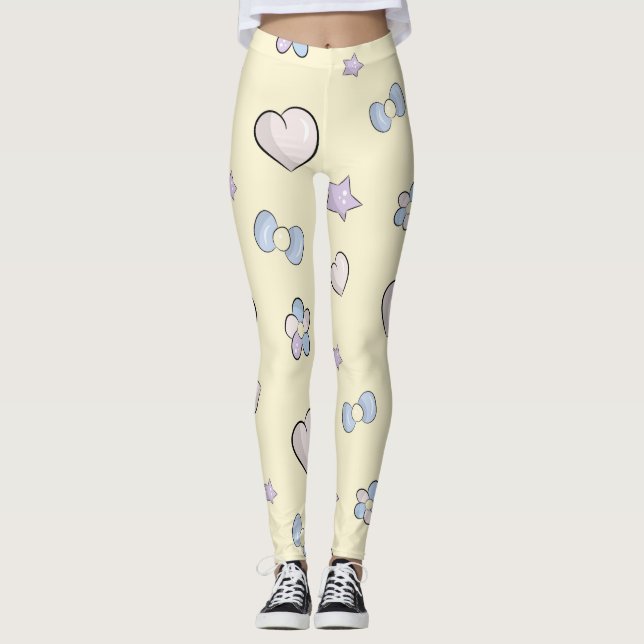 Jolis leggings de YOGA imprimés (Devant)