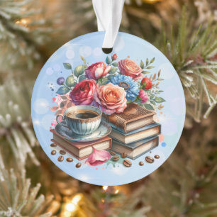 Jolis livres floraux vintage et café de Noël