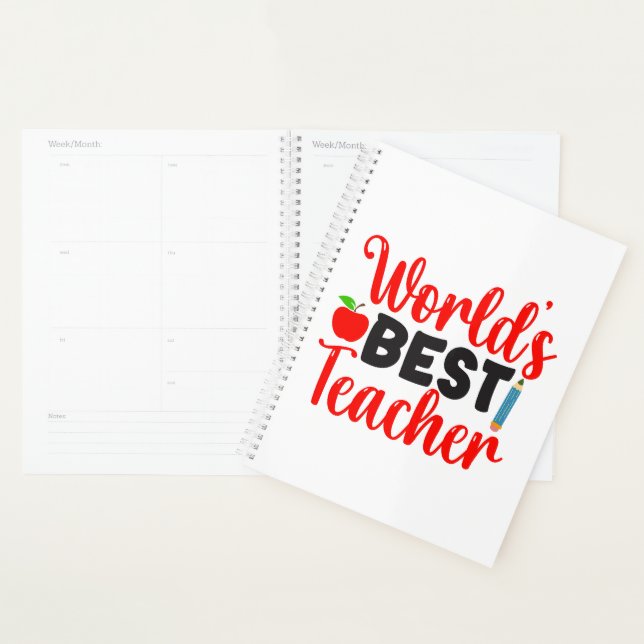 Jolis Mondes Rouges Meilleur Professeur Typographi (Devant avec enveloppe)