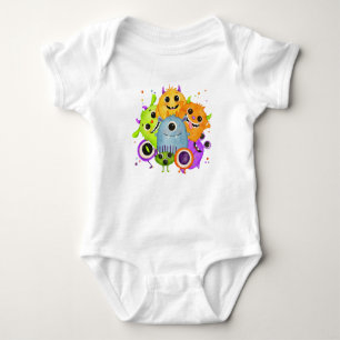 Jolis monstres bébé body aquarelle Drôle
