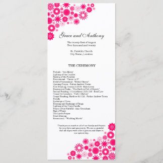 Jolis motifs floraux Programme de mariage rose vib