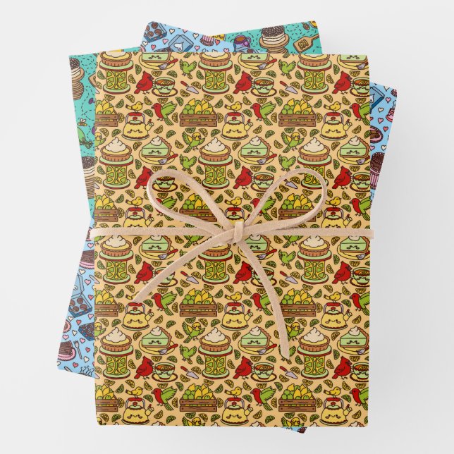 Jolis motifs inspirés des desserts pour papier cad (En situation)