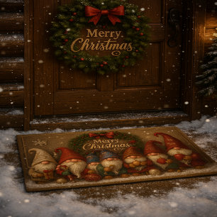 Jolis nains de Noël Tapis de porte joyeux