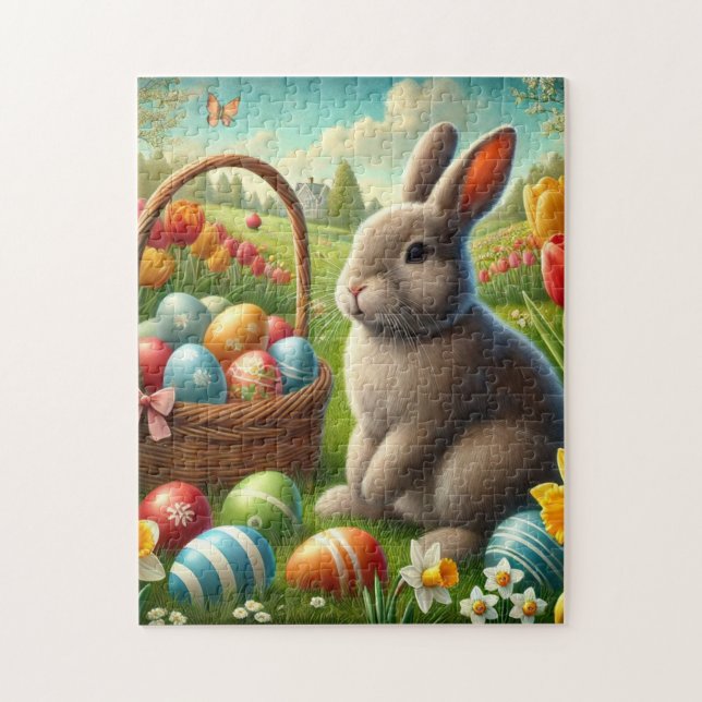Jolis œufs de Pâques et puzzle du lapin de Pâques (Vertical)