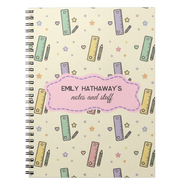Jolis Règles Mathématiques Motif de Cahier Scolair (Devant)