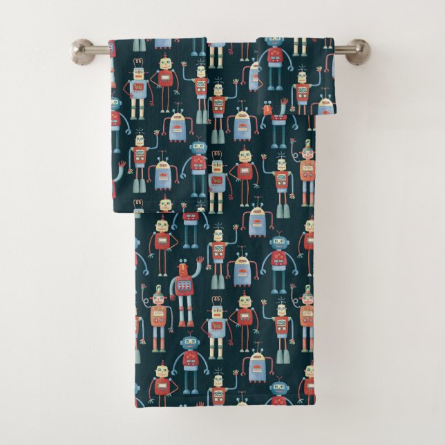 Jolis robots rétro vintage sombres (En situation)