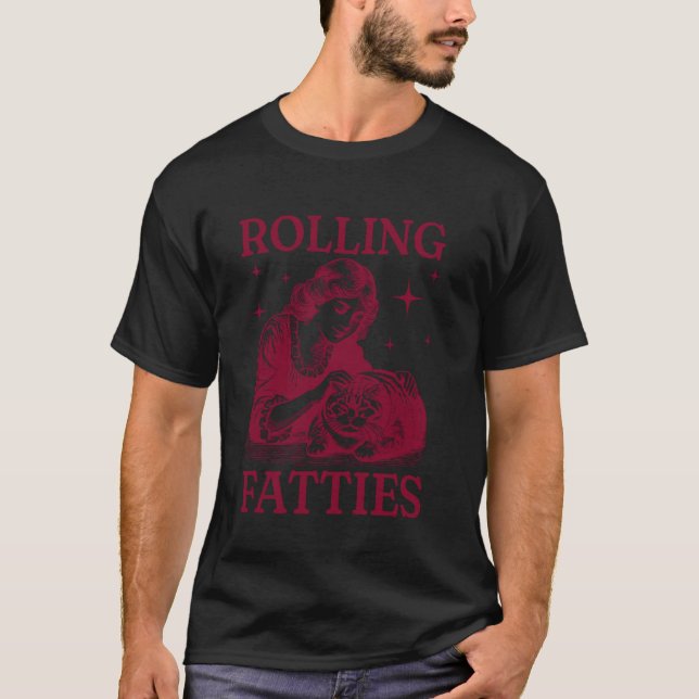Jolis T-shirts pour femmes avec chaton gras mignon (Devant)