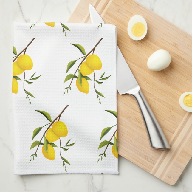 Jolis torchons de cuisine citrons (Quart Plié)