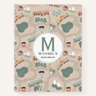 Jolis trains colorés Cahier de croquis pour enfant