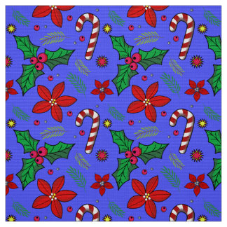 Jolly Christmas Poinsettia Holly tissu Sucre de ca
