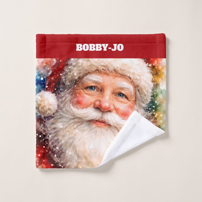 Jolly Christmas Santa Portrait (Gant de toilette)