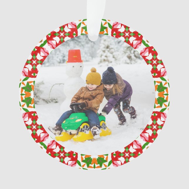 Jolly Festive Rouge Noël Photo Cadre (devant)