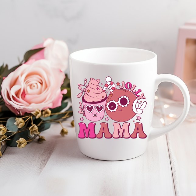 Jolly Mama Noël Boire du café Mug (Créateur téléchargé)
