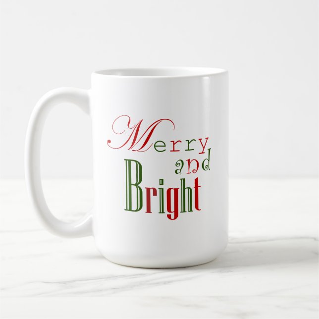 Jolly Merry et Bright Holiday Coffee Mug (Gauche)