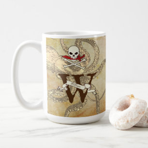 Jolly roger personnalisé Monogramme initial Mug