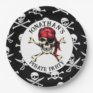 JOLLY ROGER  PIRATE Assiette en Papier