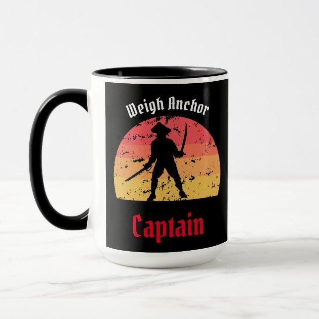 Jolly roger Sunset Pirate Ship Mug (Gauche)
