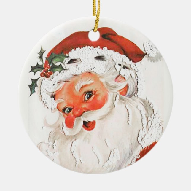 Jolly Santa Claus Ornement Vintage (Devant)