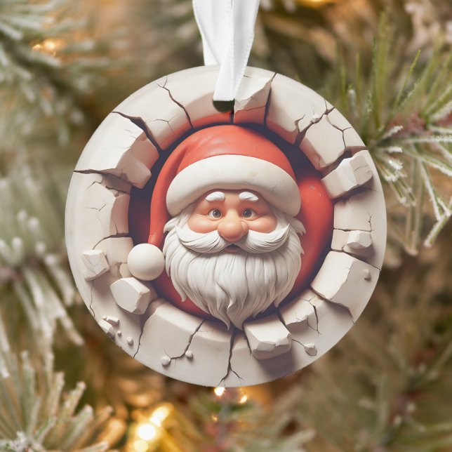 Jolly Santa Double-Sided Christmas Ornament (Arbre)