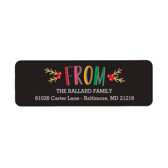 Jolly Season Holiday Retours Adresse Étiquettes (Devant)