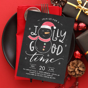 Jolly Snowman Fête de Noël Invitation