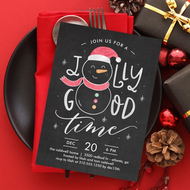 Jolly Snowman Fête de Noël Invitation (Créateur téléchargé)