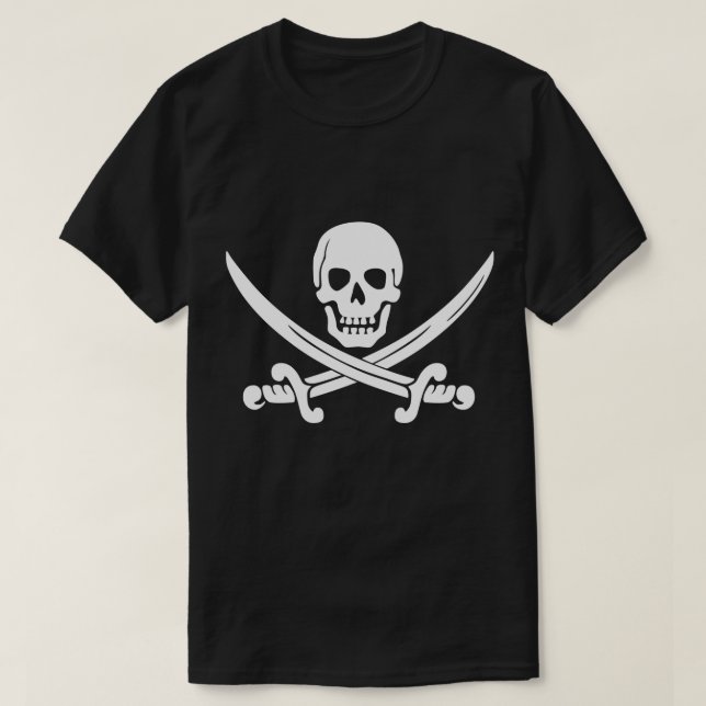 Jollys rogers Pirate Mens T-shirt noir (Design devant)