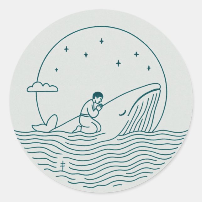 Jonas et la baleine Autocollant (Devant)