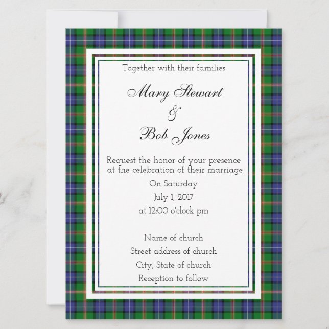 Jones Scottish Faire-part de mariage (Devant)