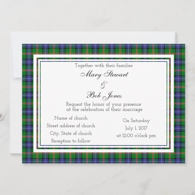 Jones Scottish Faire-part de mariage (Devant)
